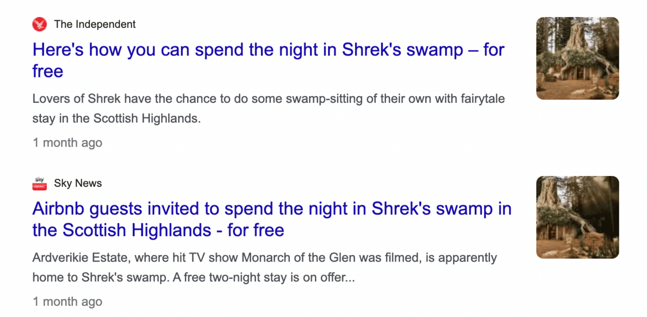 Headlines for Shrek Airbnb campaign